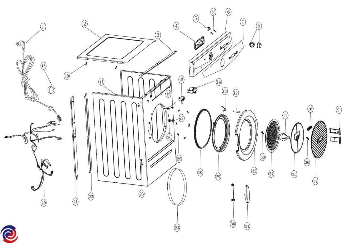 whirlpool electric dryer parts diagram