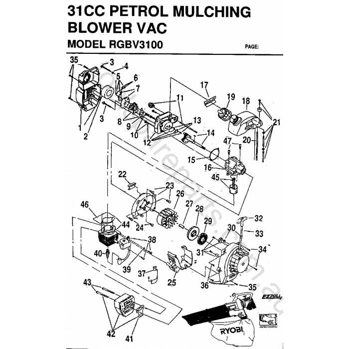 ryobi leaf blower parts diagram