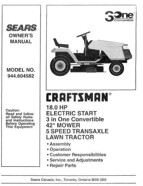 craftsman 42 riding mower parts diagram