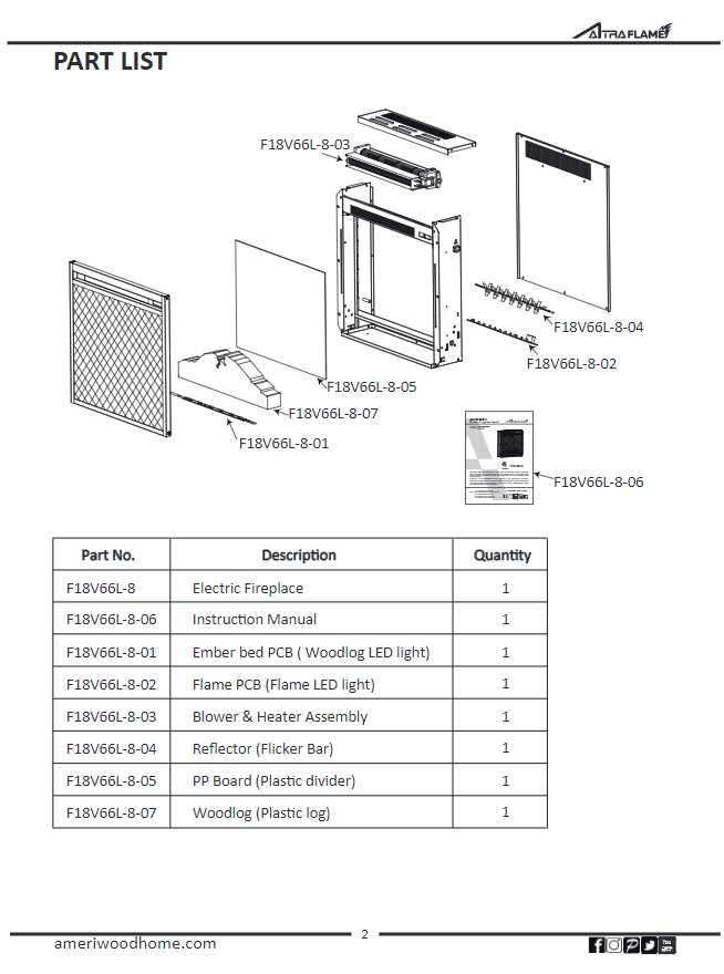 fireplace parts diagram