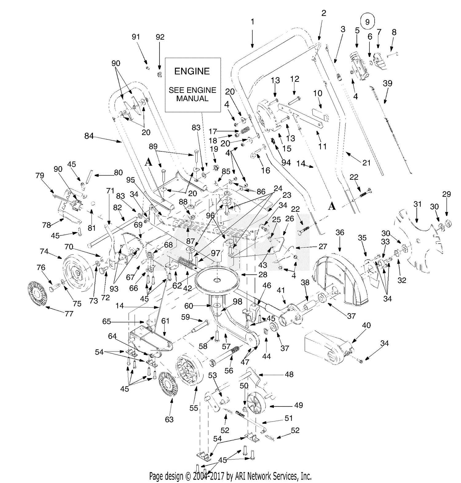 mtd edger parts diagram