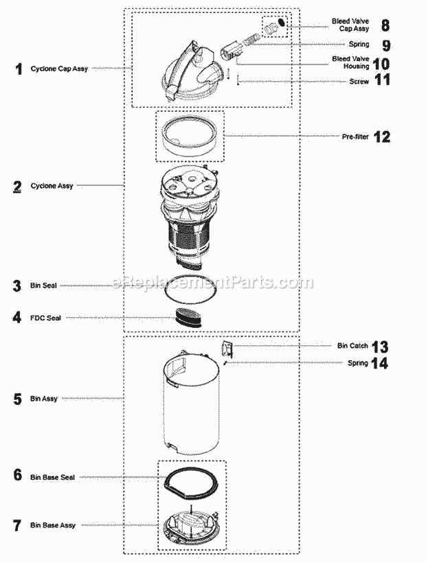 dyson ball vacuum parts diagram