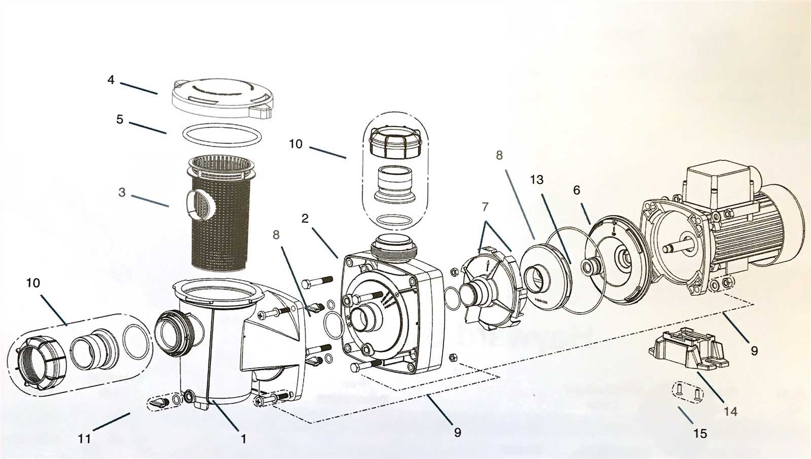 pool pump motor parts diagram