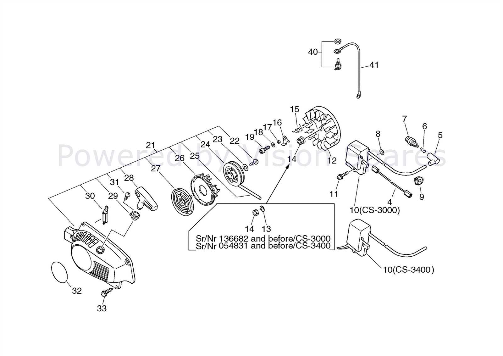 echo chainsaw parts diagram