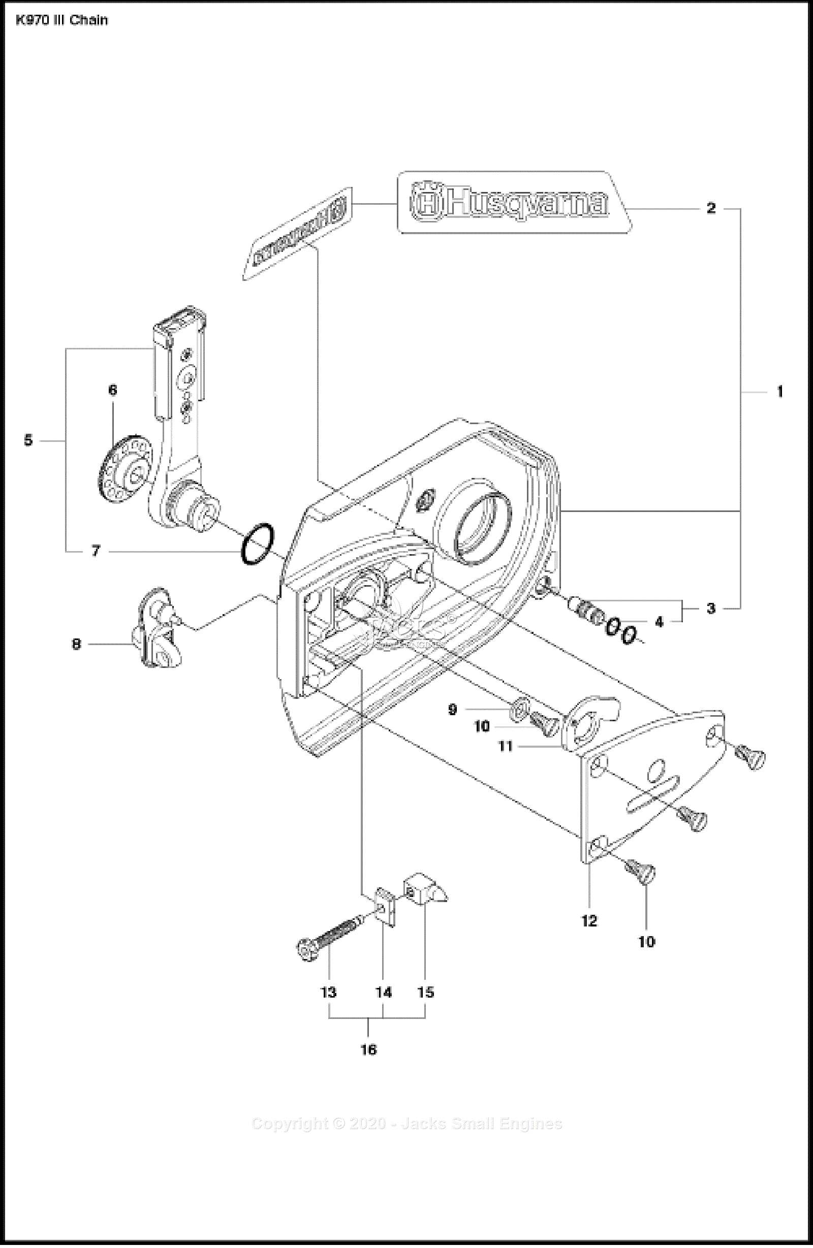 husqvarna k970 parts diagram