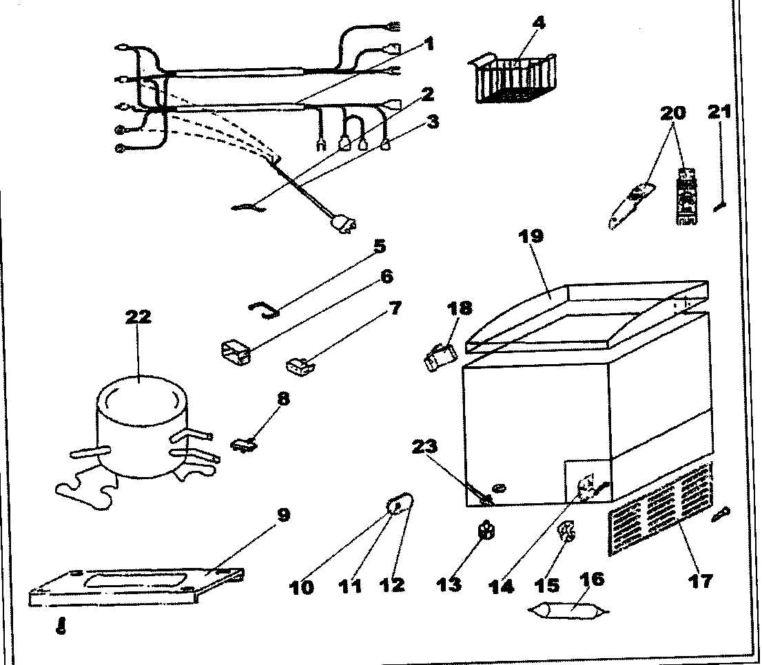 chest freezer parts diagram