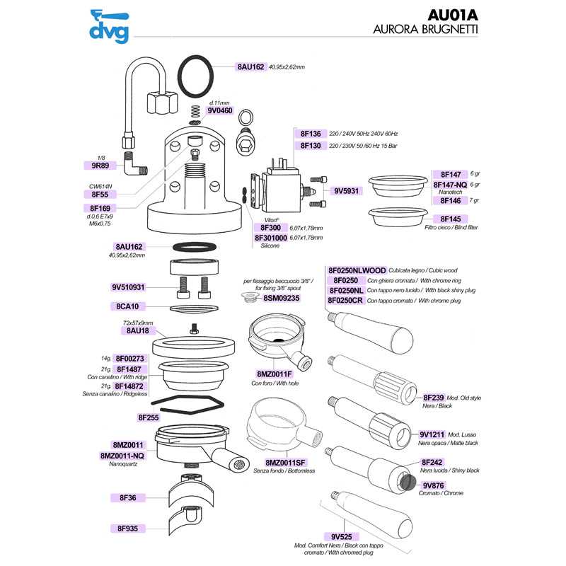 espresso machine diagrams parts