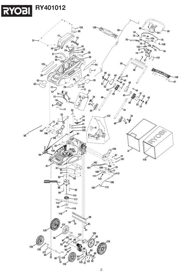 ryobi 40v lawn mower parts diagram