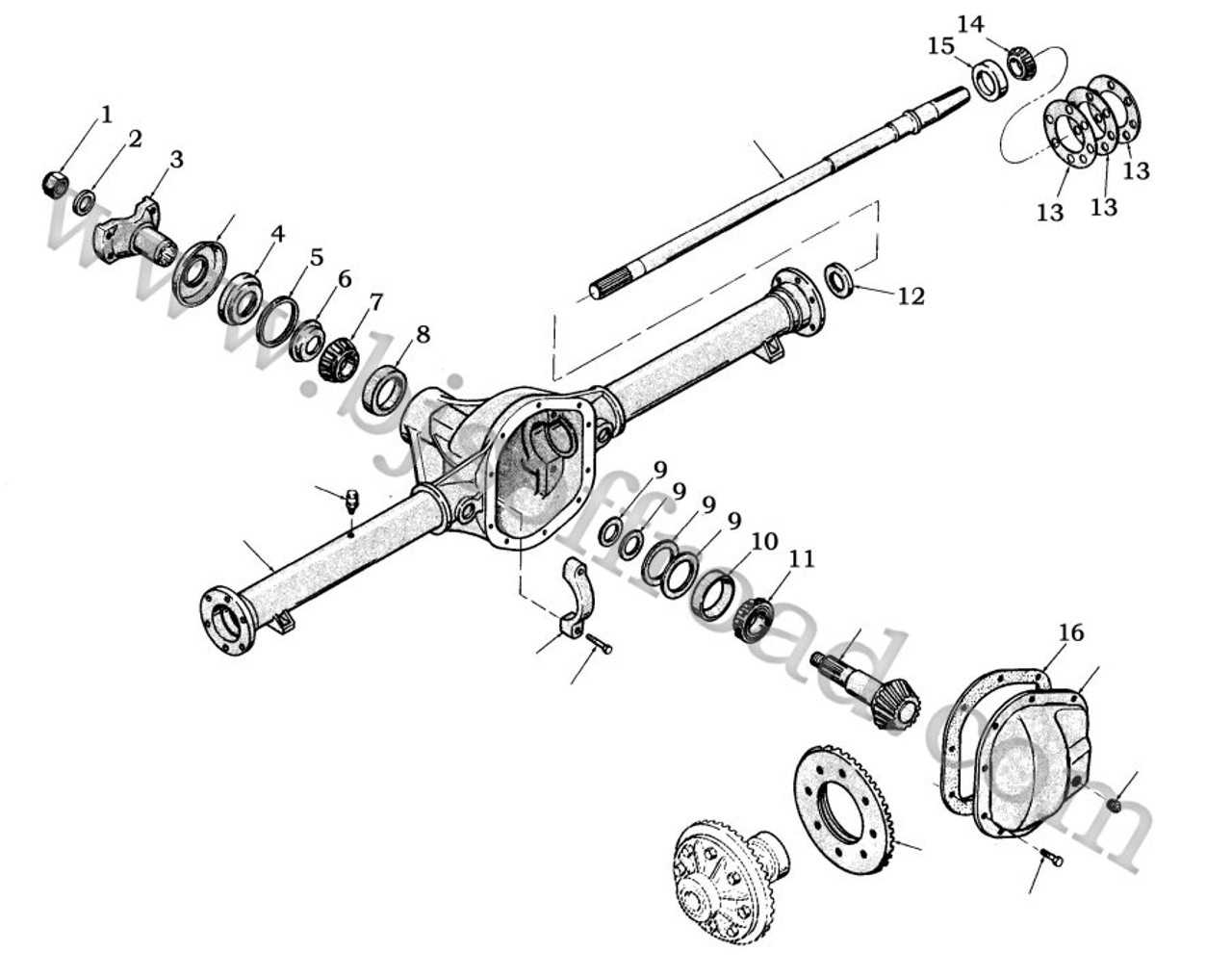 dana 44 parts diagram