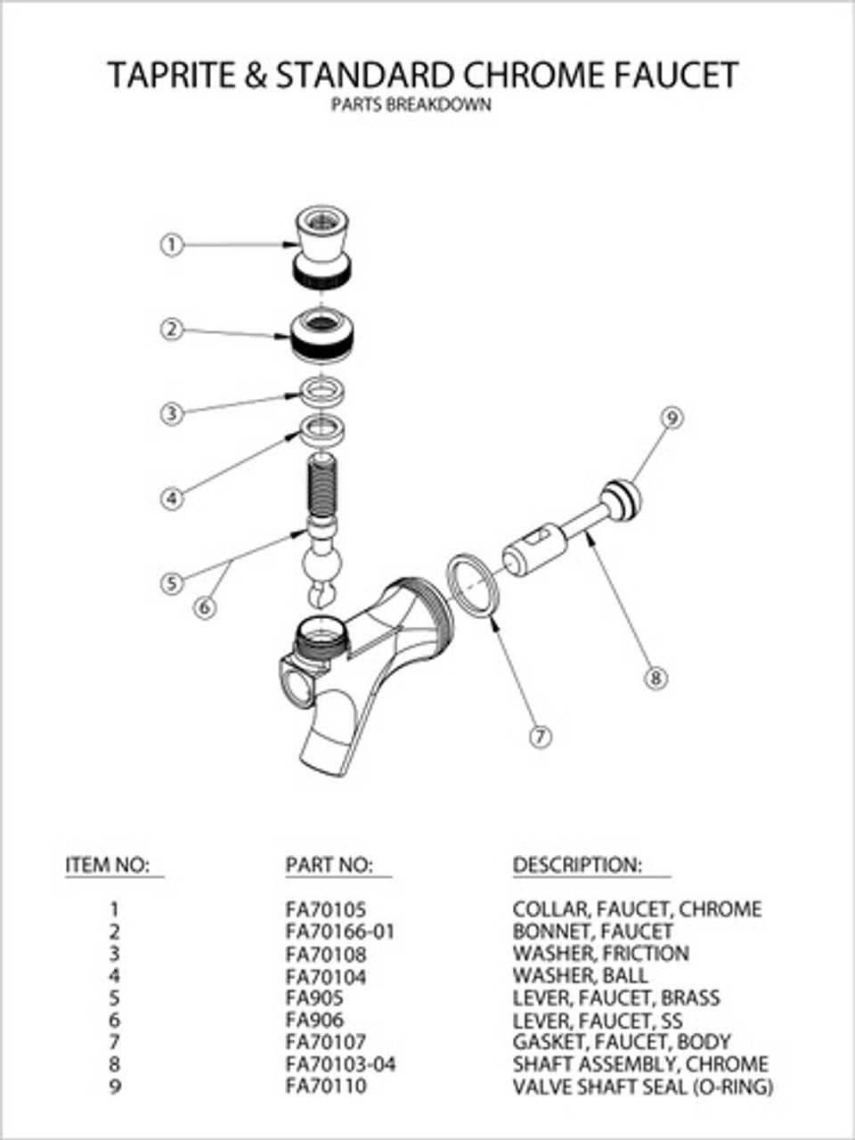 faucet part diagram