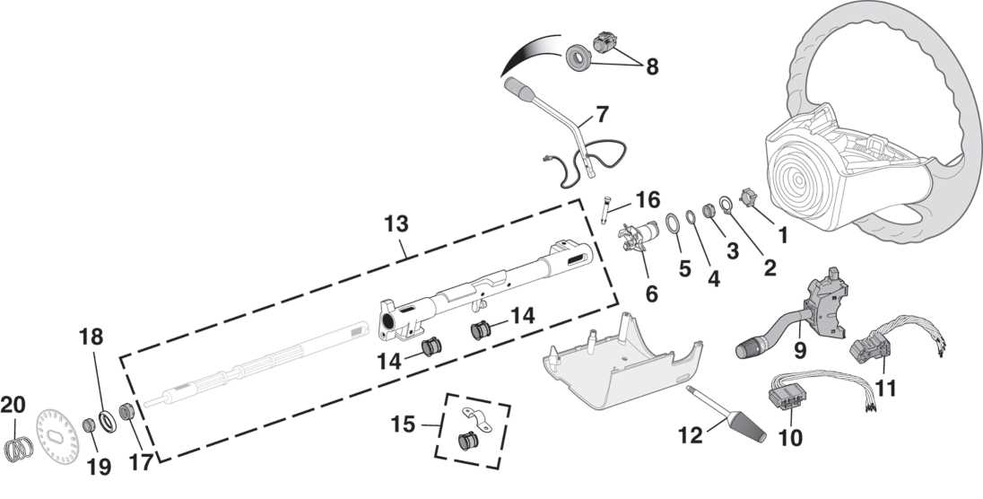 ford steering column parts diagram