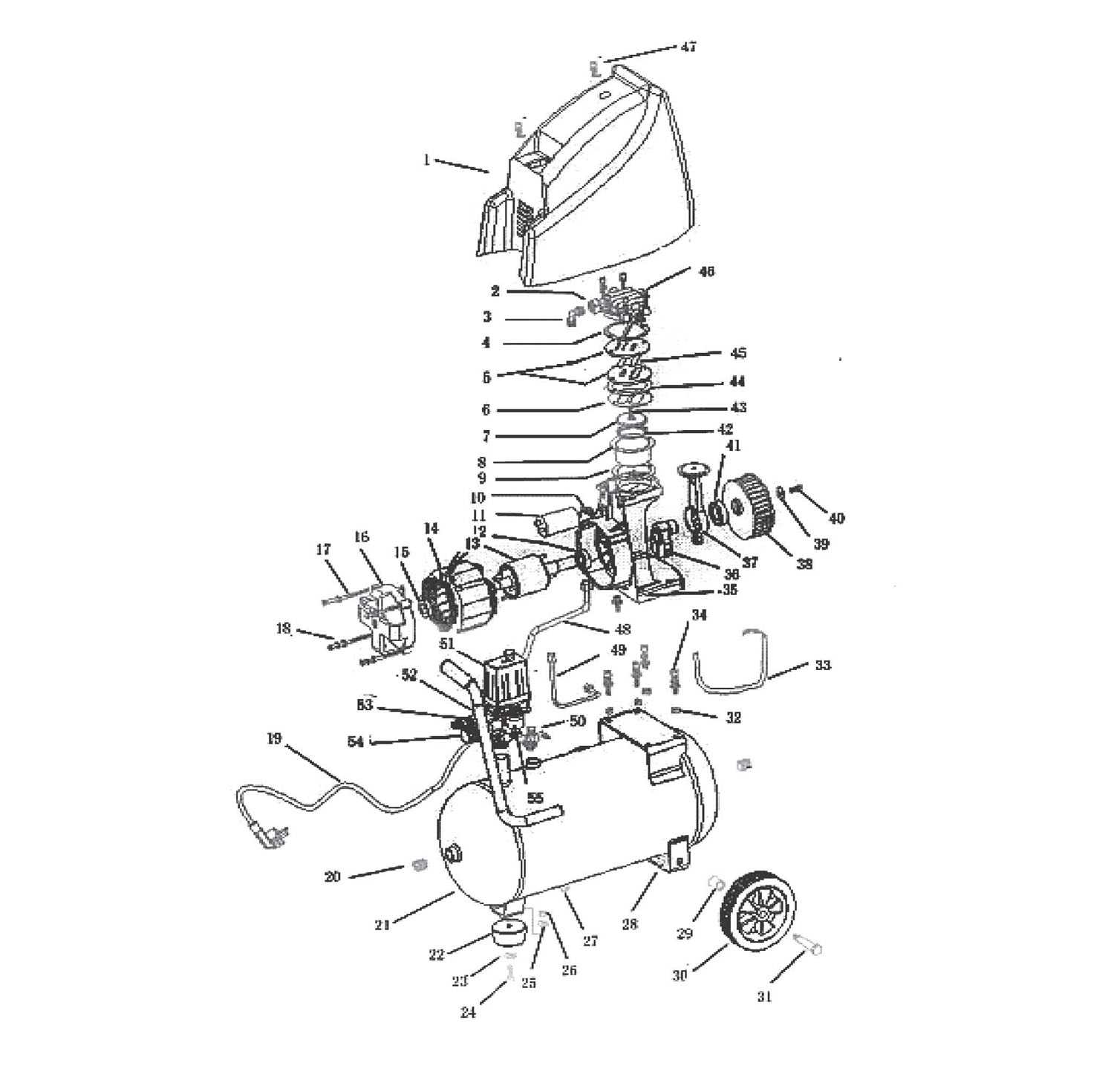 campbell hausfeld air compressor parts diagram