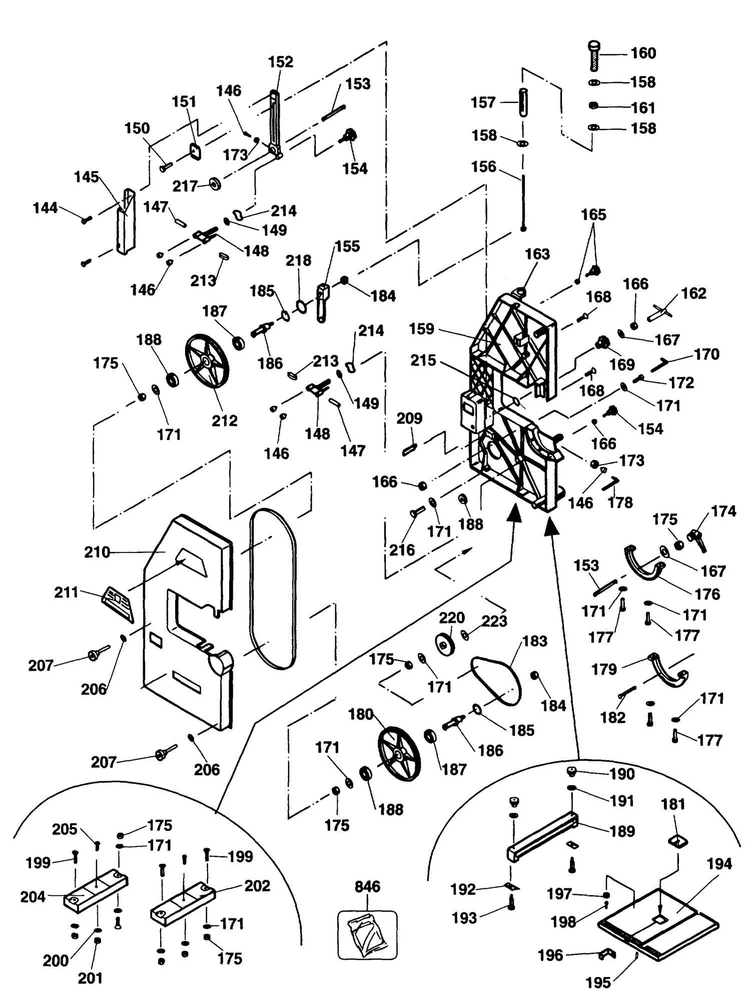 delta band saw parts diagram