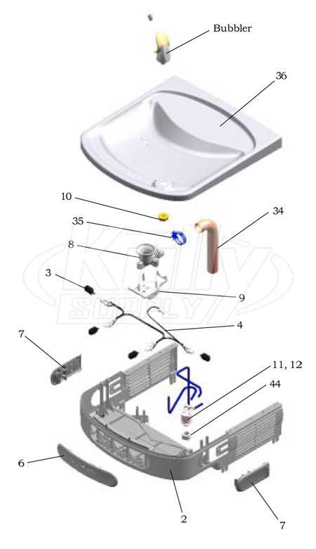 haws drinking fountain parts diagram