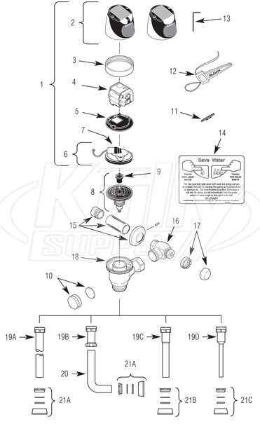 flushometer parts diagram