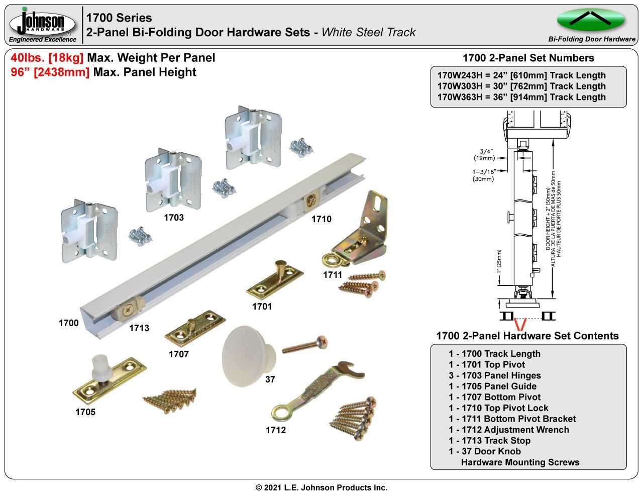 bi fold door parts diagram