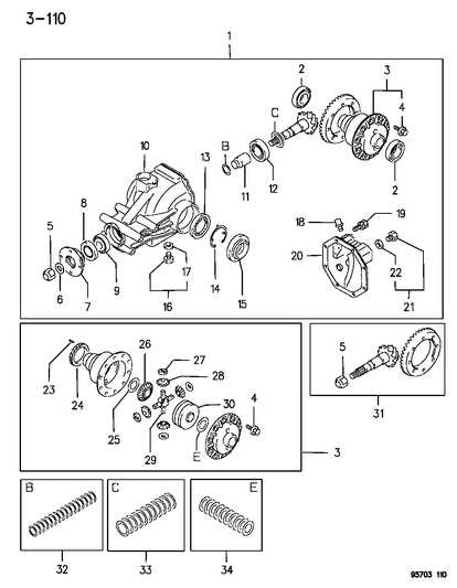 ford dana 44 front axle parts diagram