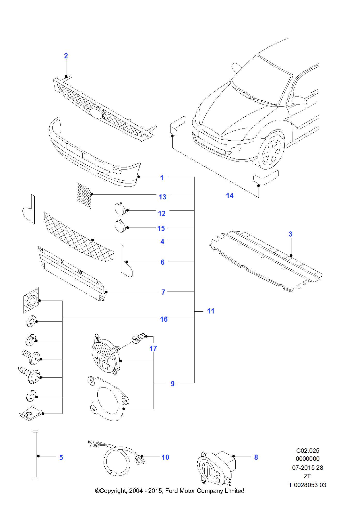 ford focus car parts diagram