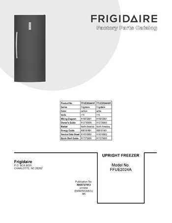 frigidaire upright freezer parts diagram