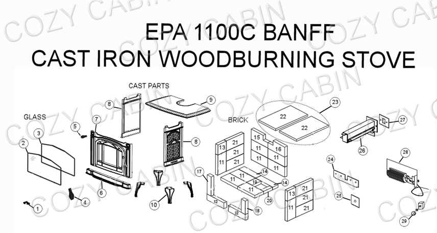 wood stove parts diagram