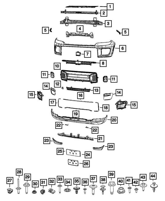 2021 ford f150 front bumper parts diagram