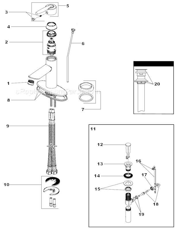 pegasus bathroom faucet parts diagram