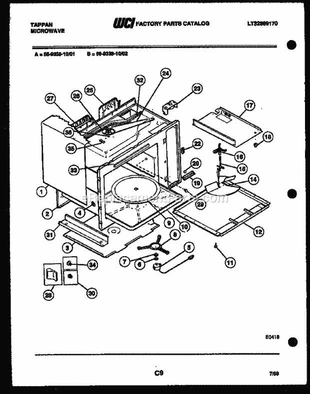 frigidaire microwave parts diagram