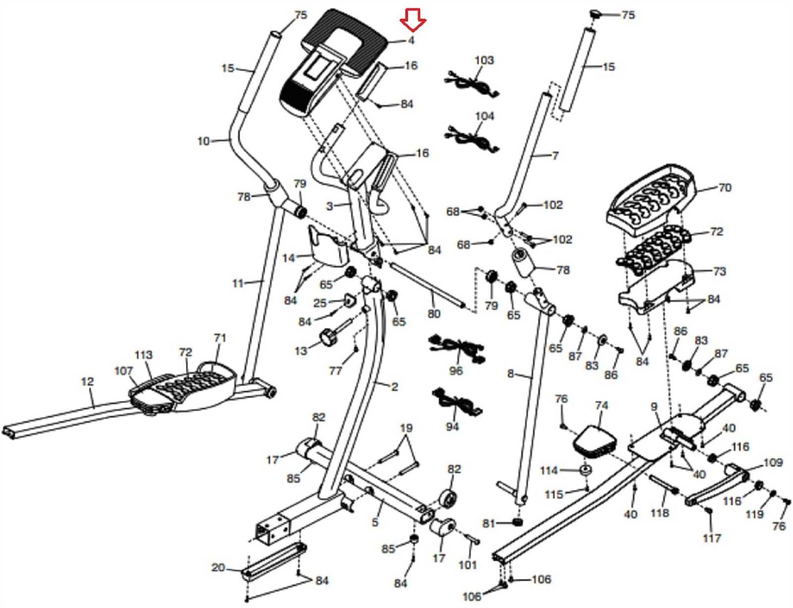 nordictrack elliptical parts diagram