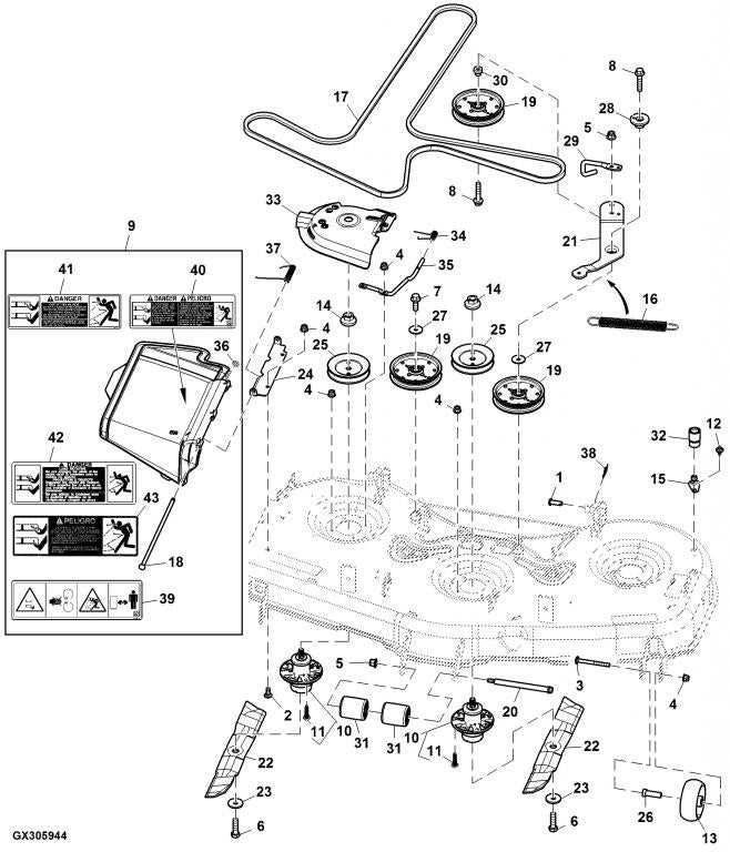 john deere x475 parts diagram