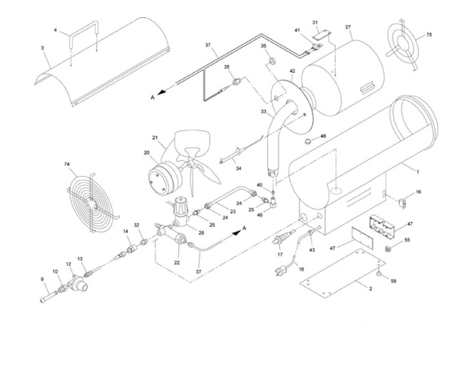 reddy heater parts diagram