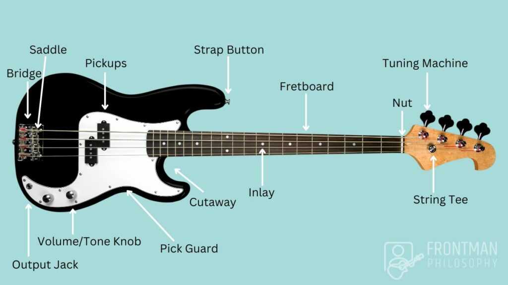 parts of a bass guitar diagram