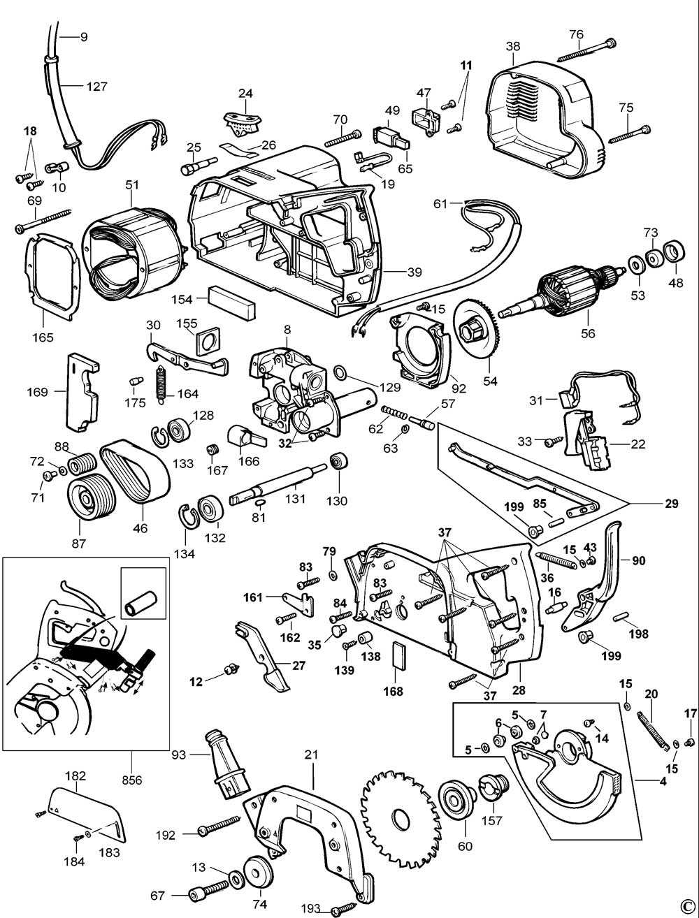 dewalt chop saw parts diagram