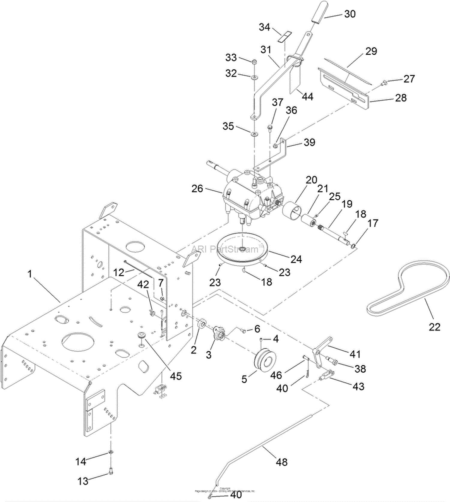 toro mower deck parts diagram