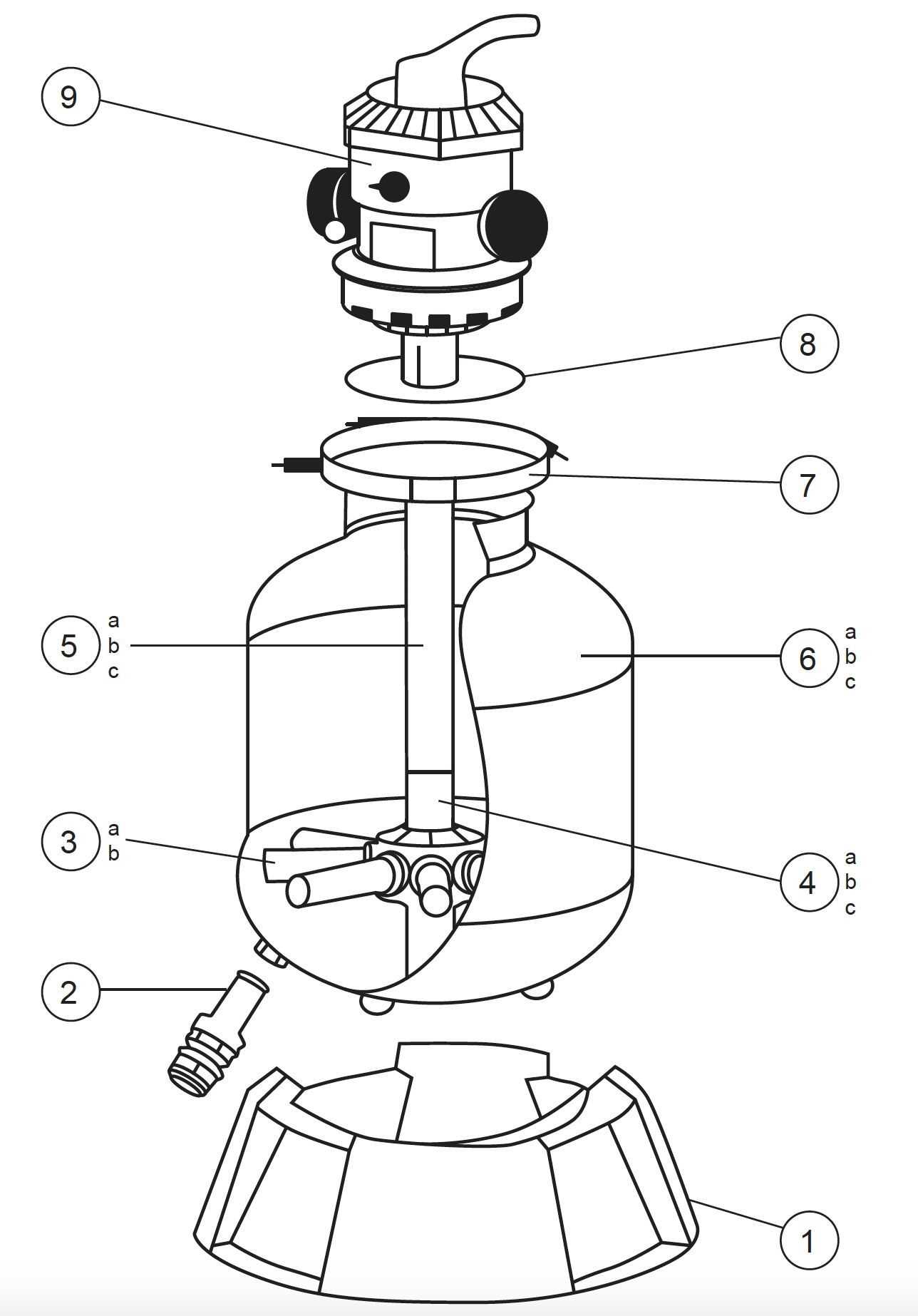 waterway sand filter parts diagram