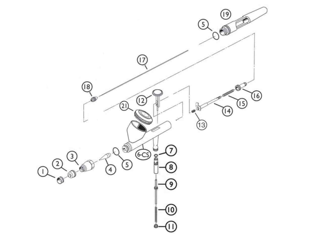 airbrush parts diagram