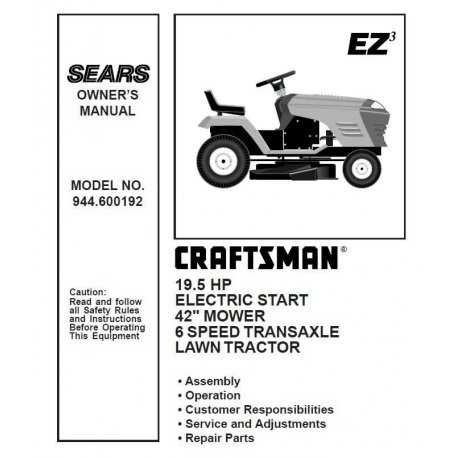 craftsman 42 riding mower parts diagram