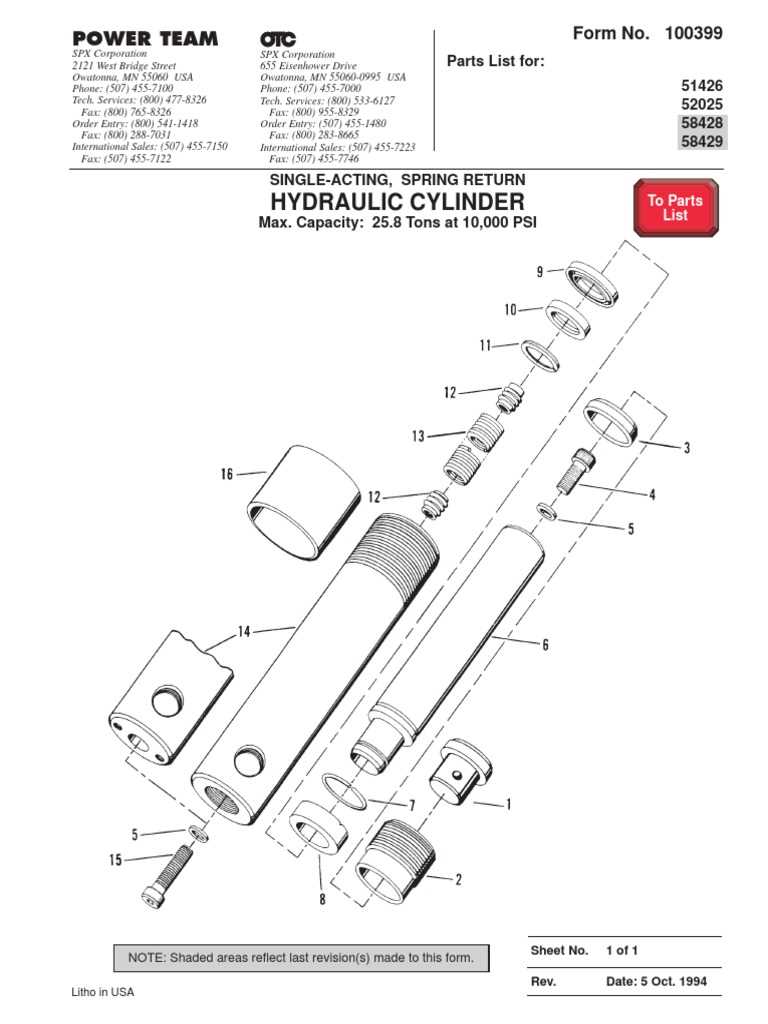 hydraulic cylinder parts diagram