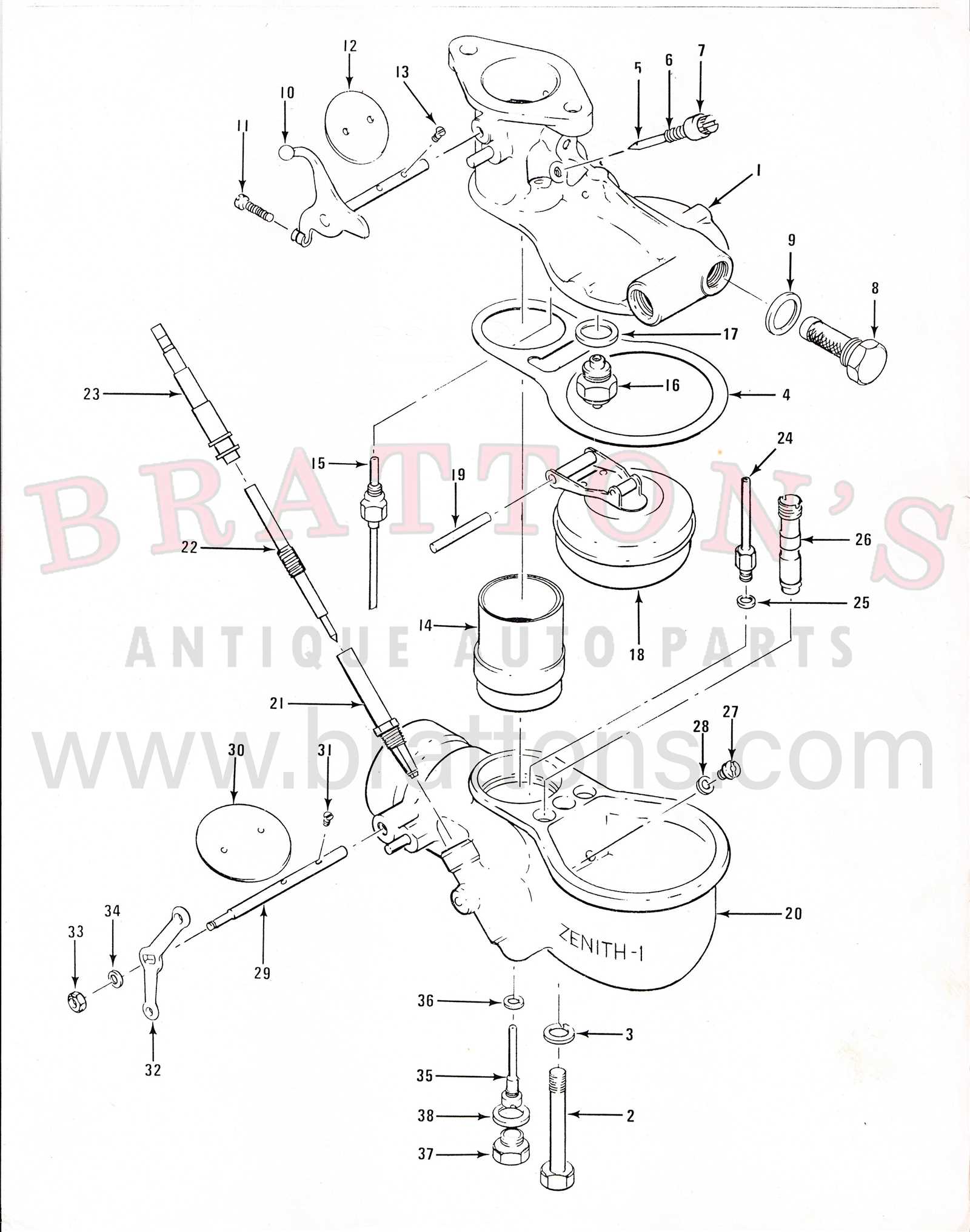 zenith carburetor parts diagram