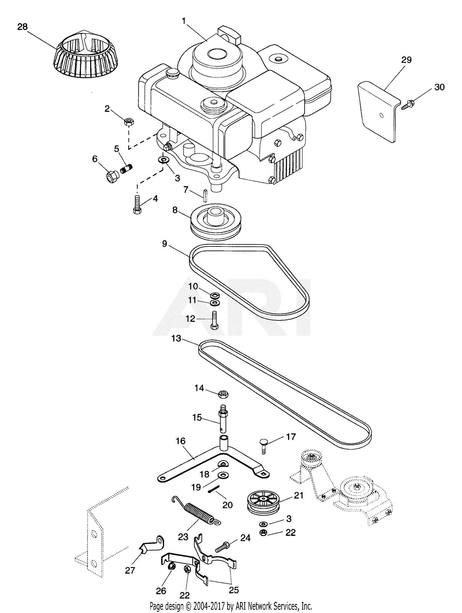 ariens mower parts diagram