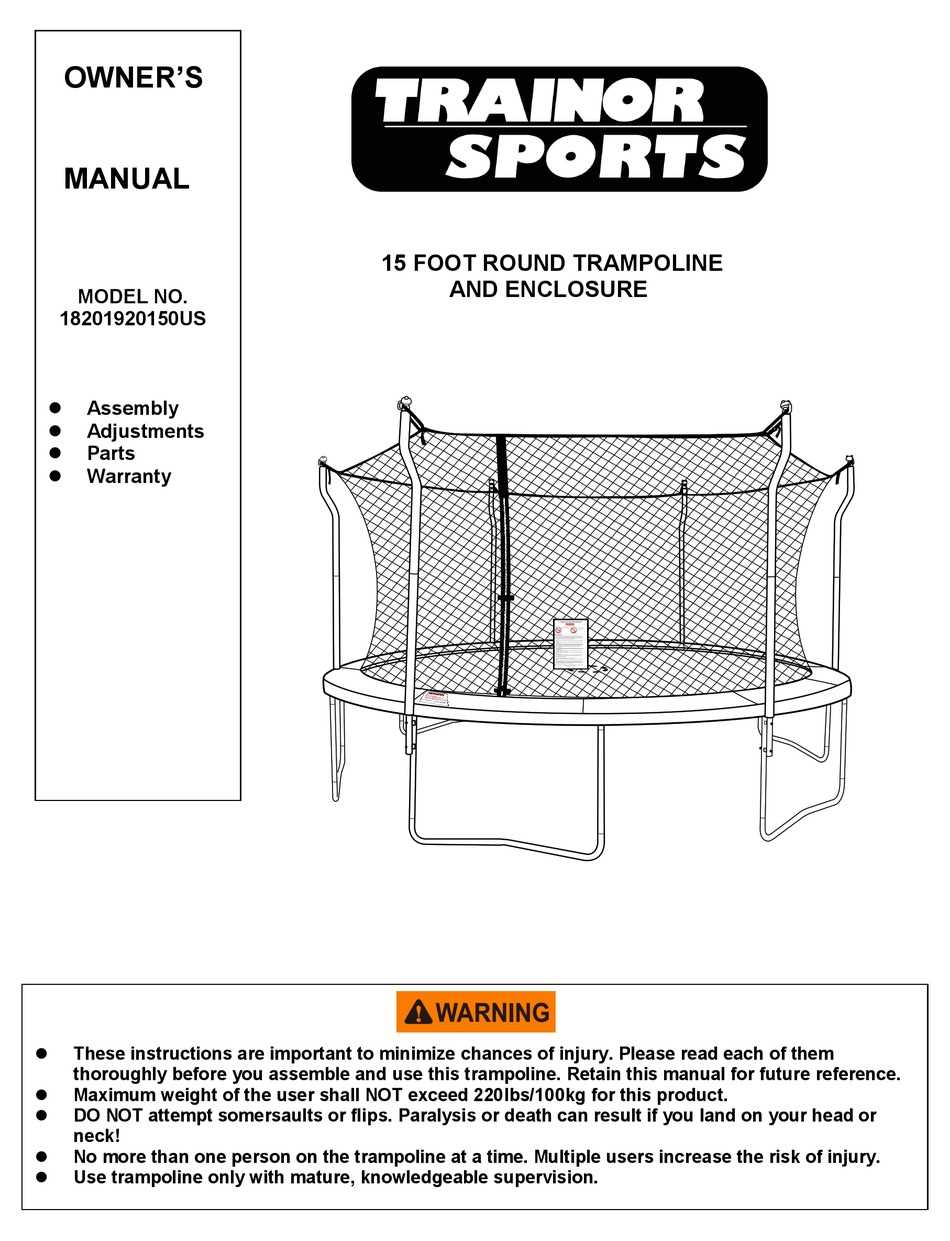 trampoline parts diagram