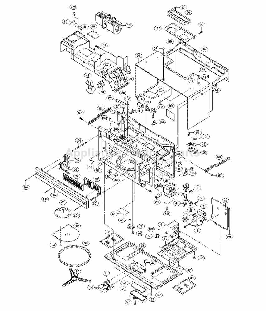 frigidaire microwave parts diagram