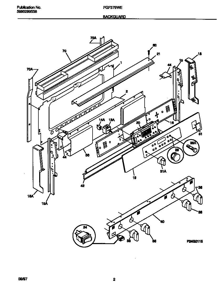 frigidaire range parts diagram