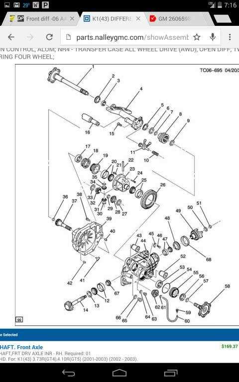 chevy front differential parts diagram