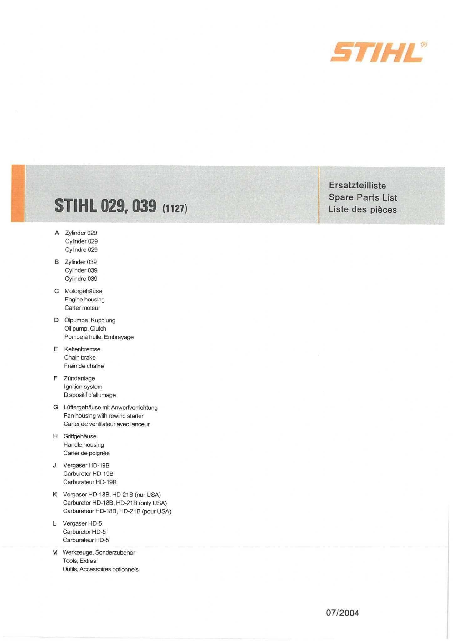 stihl 039 parts diagram