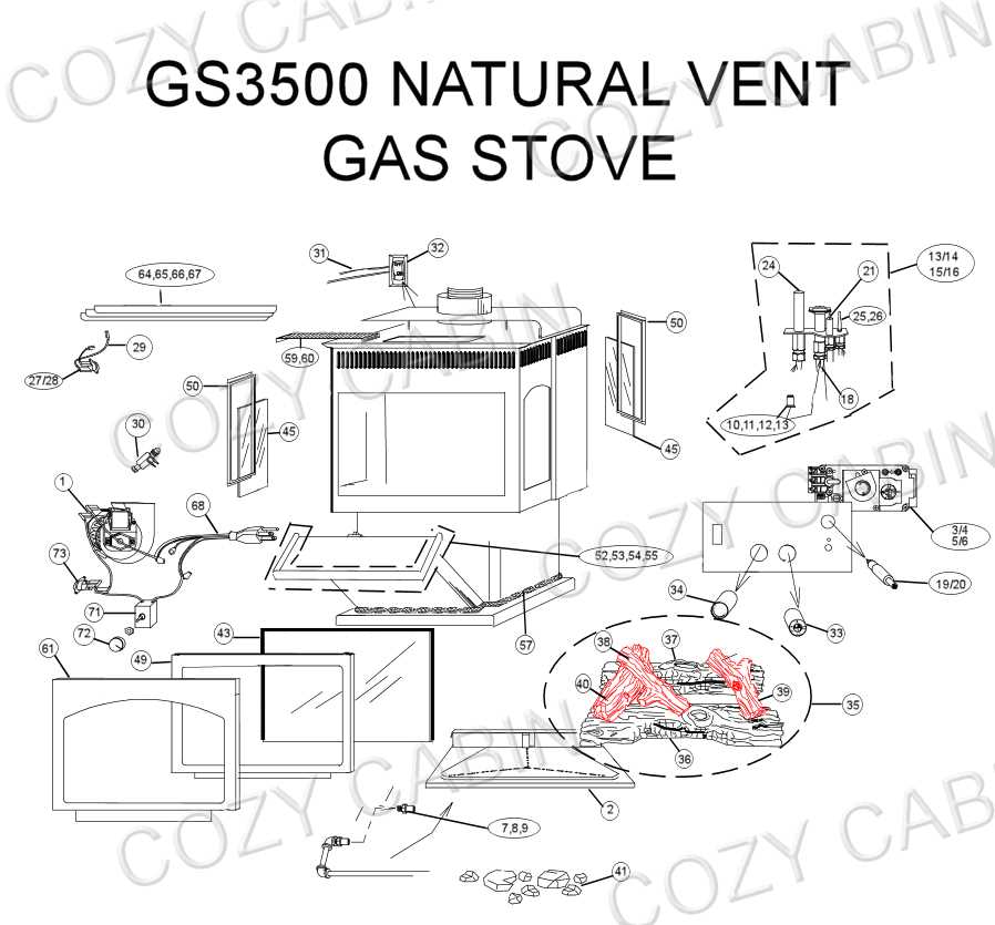 gas stove parts diagram