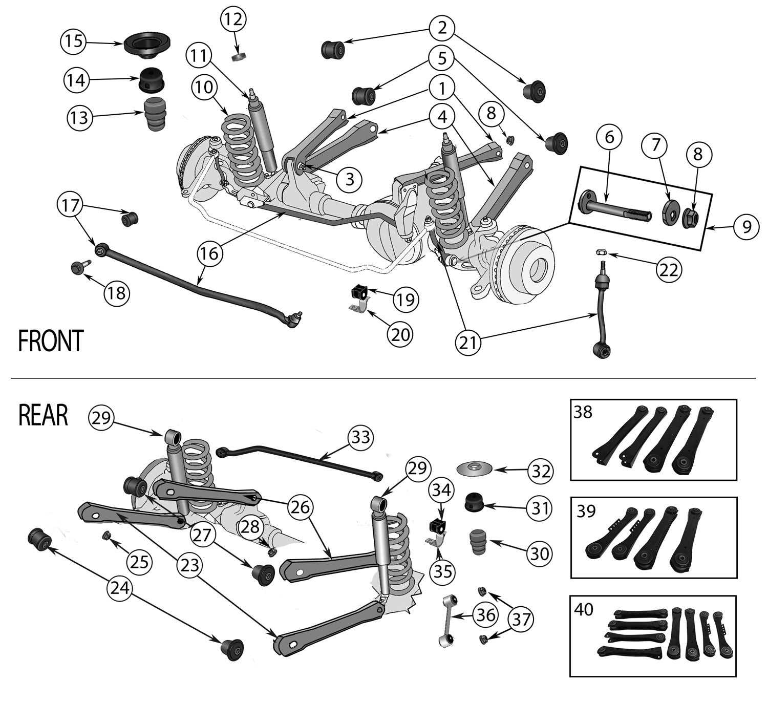 diagram of front end parts