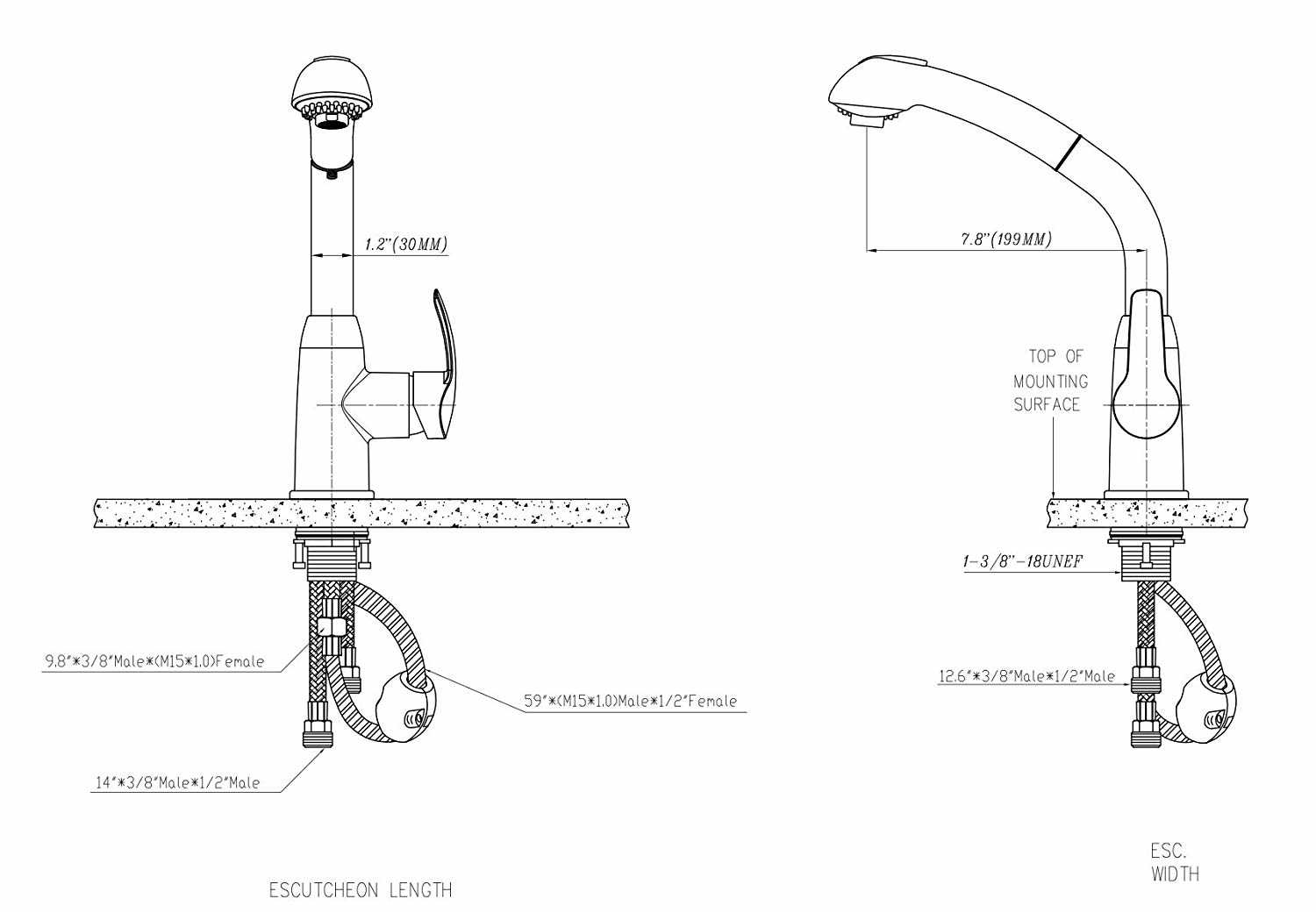 rv kitchen faucet parts diagram