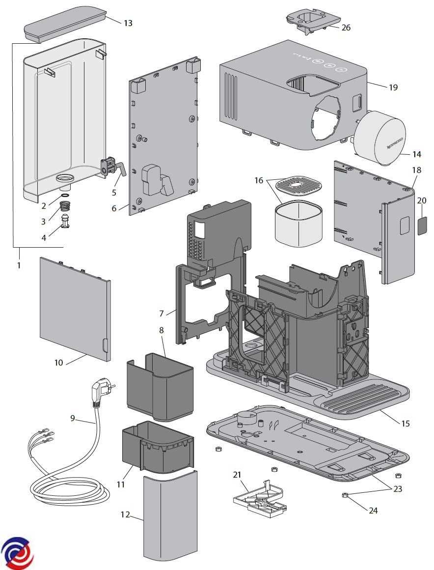 nespresso machine parts diagram