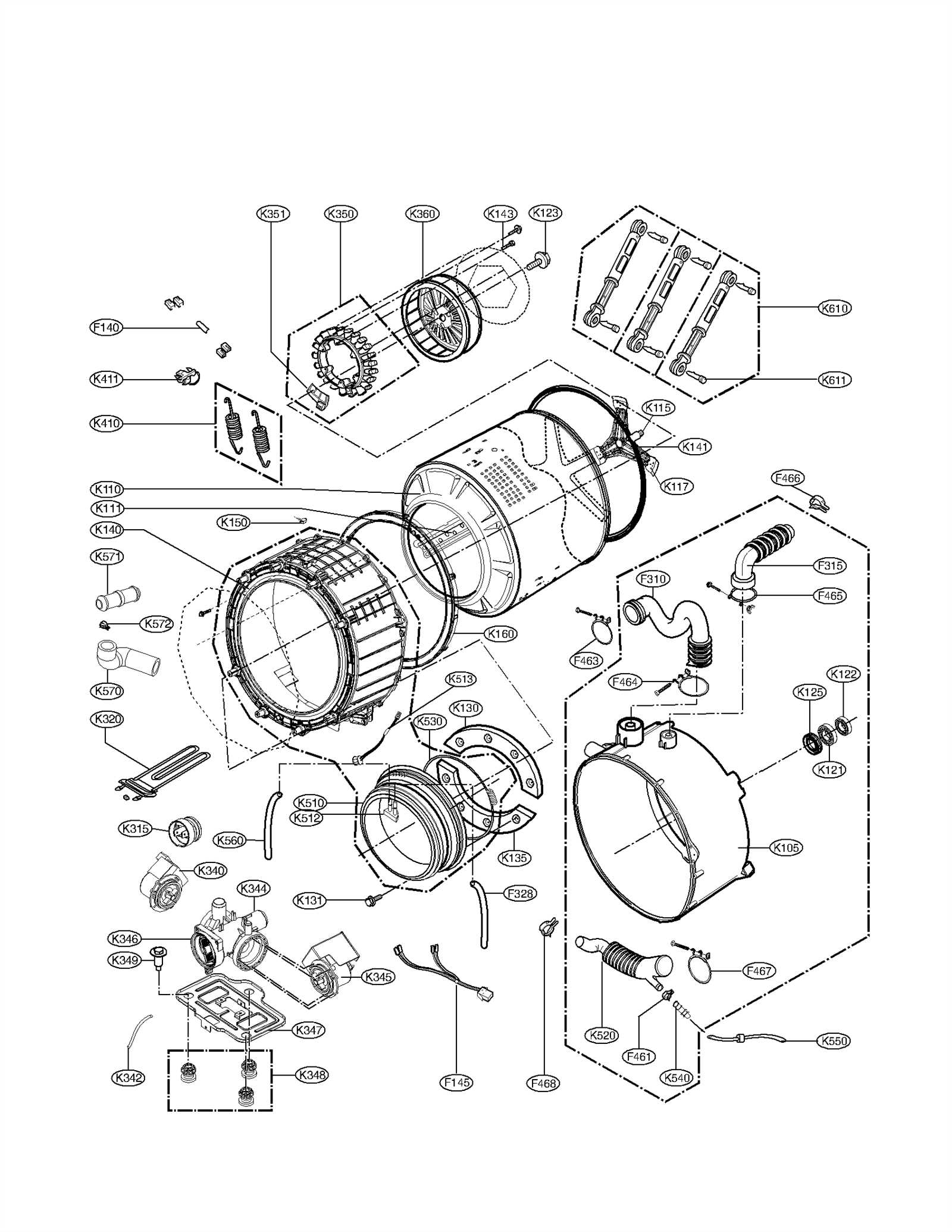 kenmore top load washer parts diagram