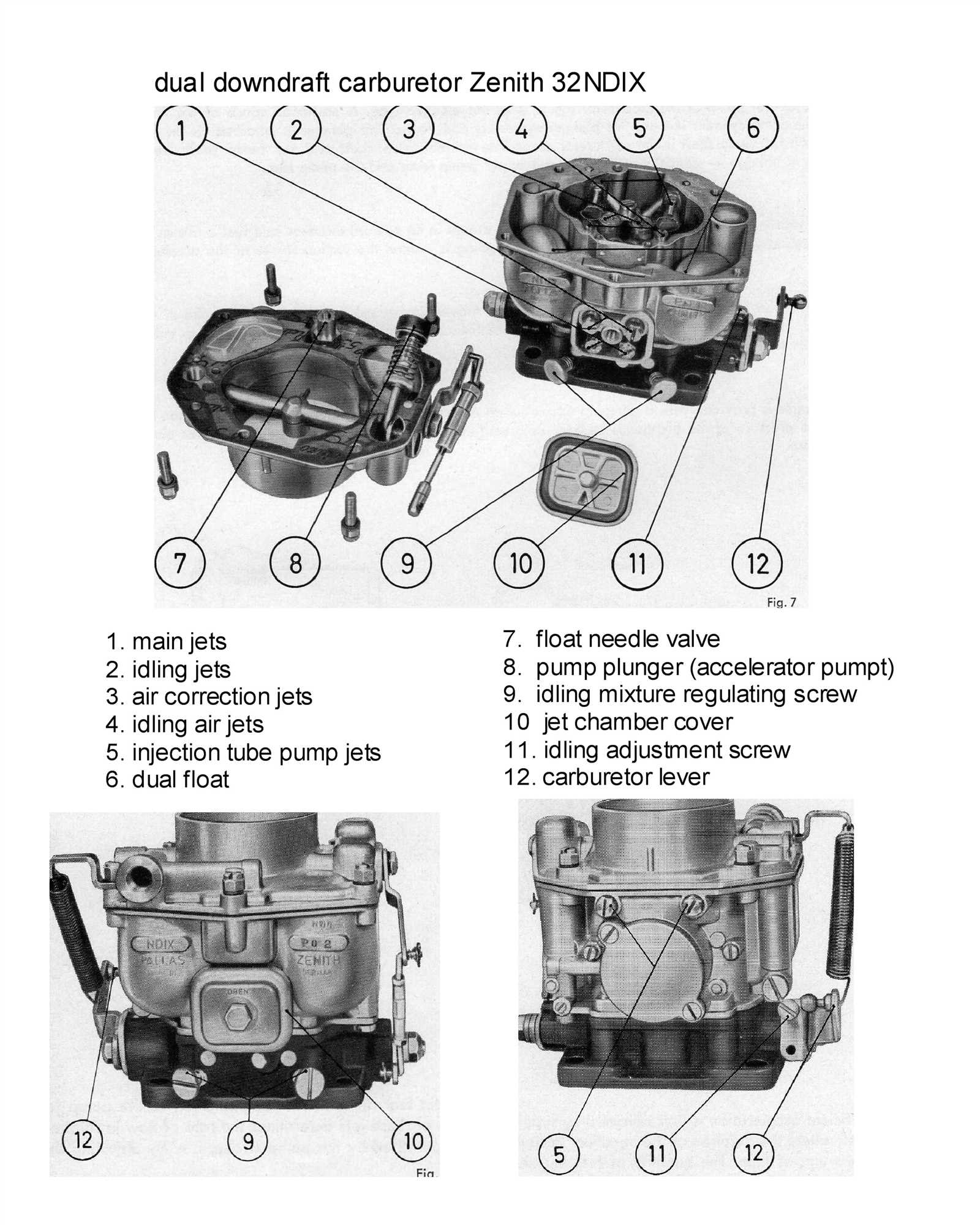 zenith carburetor parts diagram